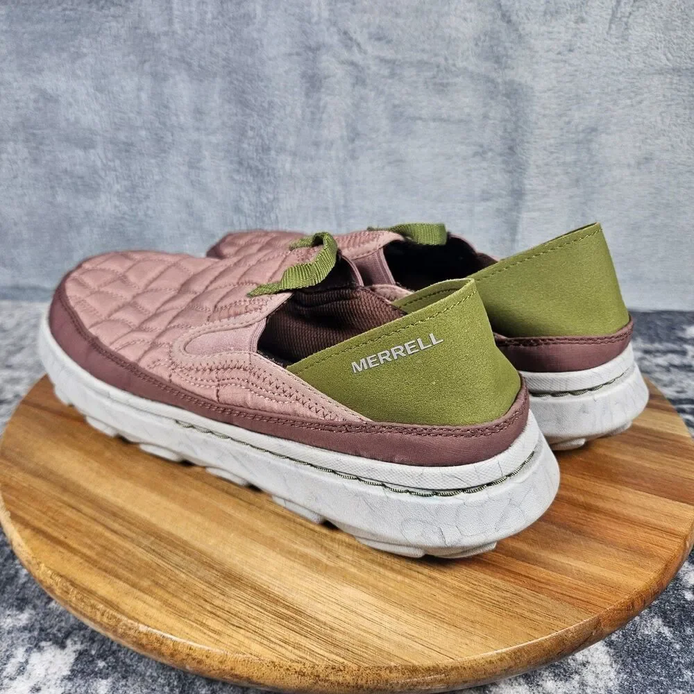 Merrell Hut Moc 2 Slippers Women 10 Pink Burlwood Avocado Quilted Slip On Shoes